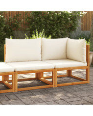 Canapé de jardin avec coussins 2 places bois massif d'acacia | Mobilier & Déco