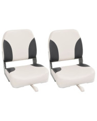 Sièges de bateau pliables lot de 2 à dossier haut 41x36x48 cm | Mobilier & Déco