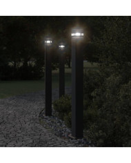 Lampadaires d'extérieur avec capteur 3 pcs noir 110cm aluminium | Mobilier & Déco