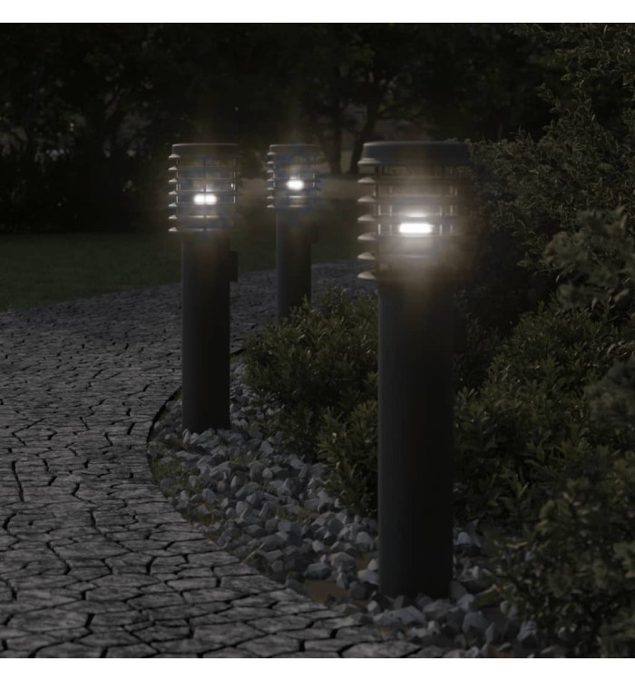 Lampadaire d'extérieur avec sortie noir 60 cm acier inoxydable | Mobilier & Déco