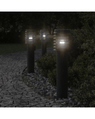 Lampadaire d'extérieur avec sortie noir 60 cm acier inoxydable | Mobilier & Déco