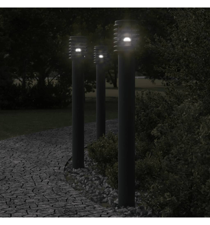 Lampadaire d'extérieur noir 110 cm acier inoxydable | Mobilier & Déco