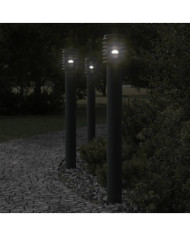 Lampadaire d'extérieur noir 110 cm acier inoxydable | Mobilier & Déco