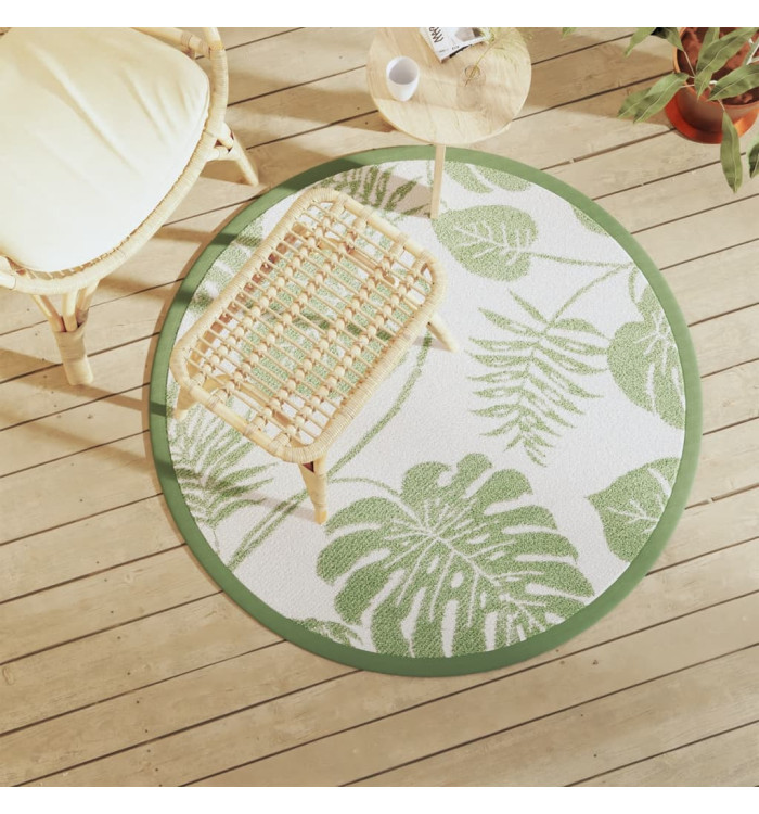 Tapis d'extérieur ARAKIL vert Ø120 cm PP | Mobilier & Déco