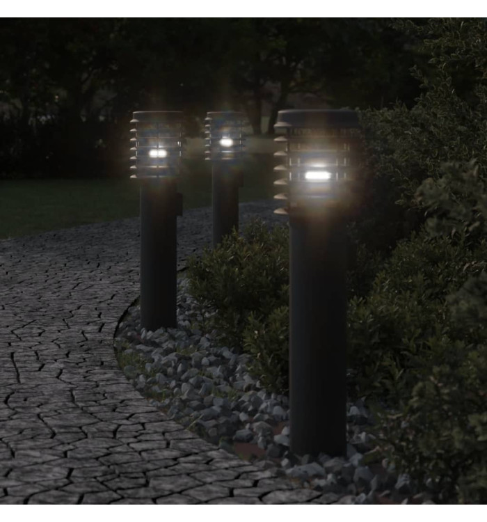 Lampadaire d'extérieur noir 60 cm acier inoxydable | Mobilier & Déco