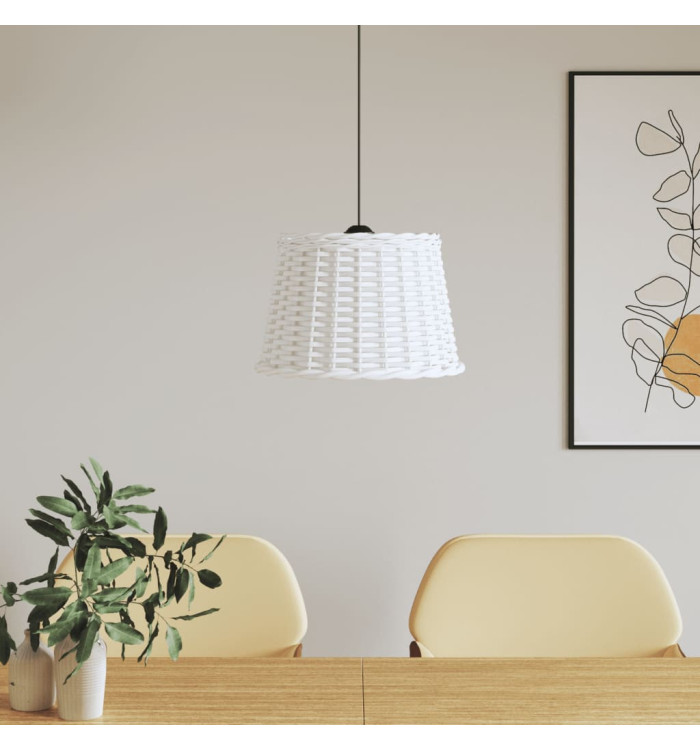 Abat-jour de plafonnier blanc Ø40x26 cm osier | Mobilier & Déco