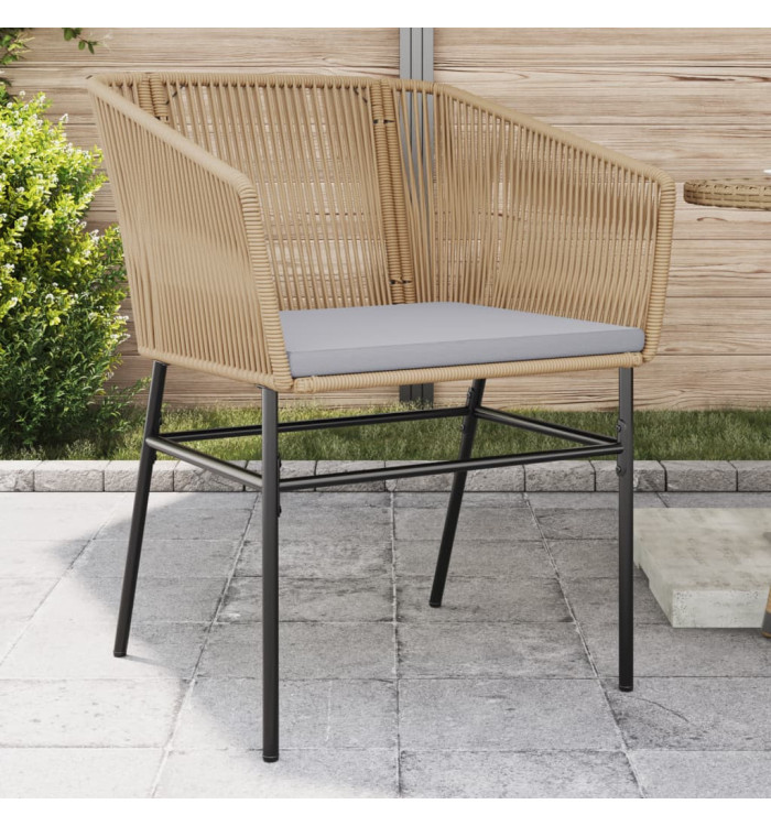 Chaises de jardin lot de 2 et coussins marron rotin | Mobilier & Déco