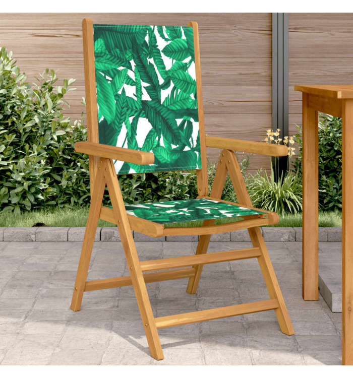 Chaises de jardin lot de 2 motif de feuilles acacia et tissu | Mobilier & Déco