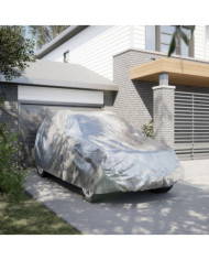 Housse de voiture SUV avec sangles à boucle complète argenté L | Mobilier & Déco