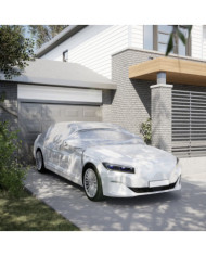 Demi-housse de voiture avec crochets argenté L PEVA | Mobilier & Déco
