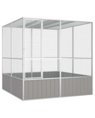 Cage à oiseaux Gris 213,5x217,5x211,5 cm Acier galvanisé | Mobilier & Déco