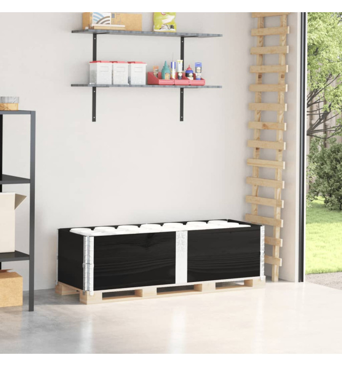 Colliers de palette 2 pcs noir 150x50 cm bois de pin solide | Mobilier & Déco