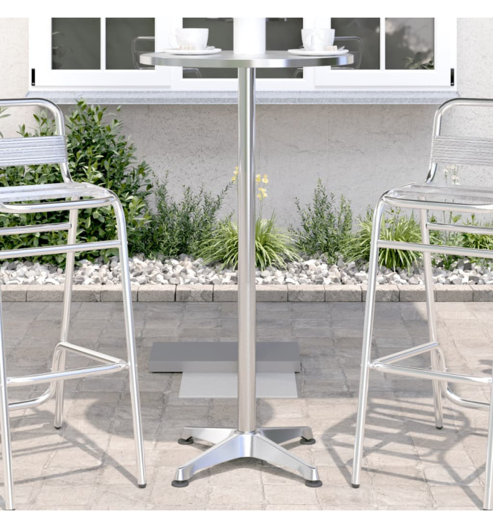 Table de bar d’extérieur réglable en hauteur aluminium | Mobilier & Déco