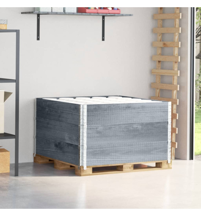 Colliers de palette 3 pcs gris 100x100 cm bois de pin solide | Mobilier & Déco