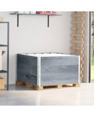 Colliers de palette 3 pcs gris 100x100 cm bois de pin solide | Mobilier & Déco
