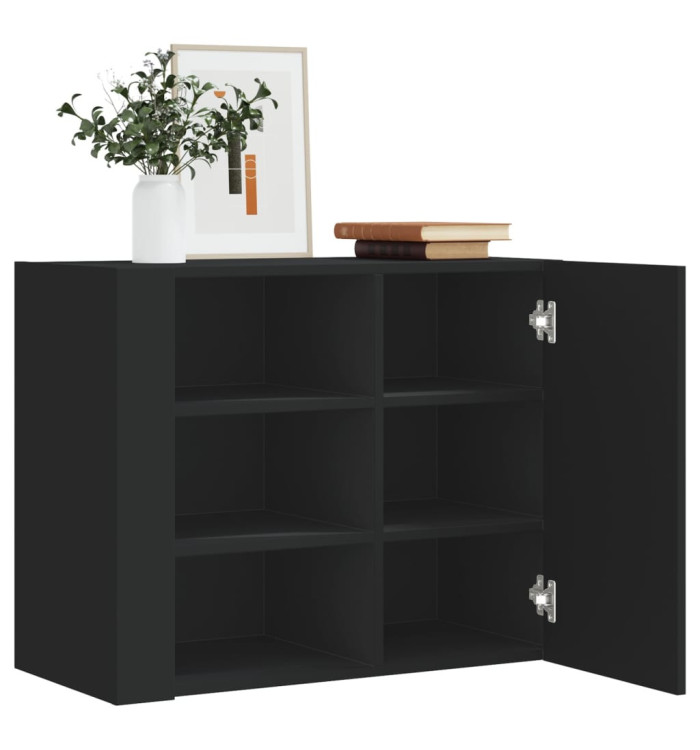 Armoire murale noir 75x35x60 cm bois d'ingénierie | Mobilier & Déco
