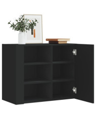 Armoire murale noir 75x35x60 cm bois d'ingénierie | Mobilier & Déco