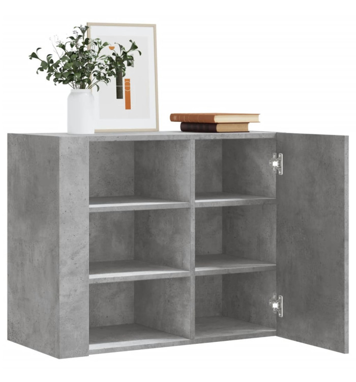 Armoire murale gris béton 75x35x60 cm bois d'ingénierie | Mobilier & Déco