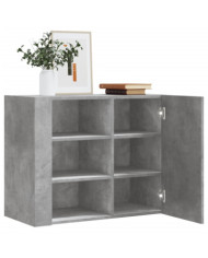 Armoire murale gris béton 75x35x60 cm bois d'ingénierie | Mobilier & Déco
