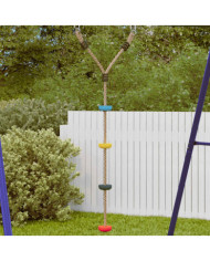 Balançoire à câble à disque d'enfants et 4 marches multicolore | Mobilier & Déco