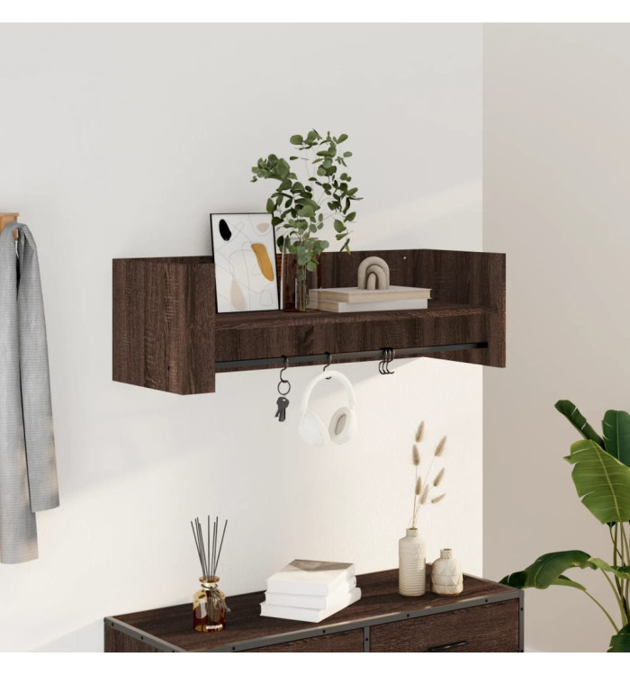 Étagère murale chêne marron 100x35x30,5 cm bois d'ingénierie | Mobilier & Déco