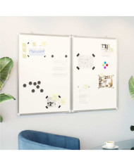 Tableau blanc magnétique pliable 120x100x1,7 cm aluminium | Mobilier & Déco