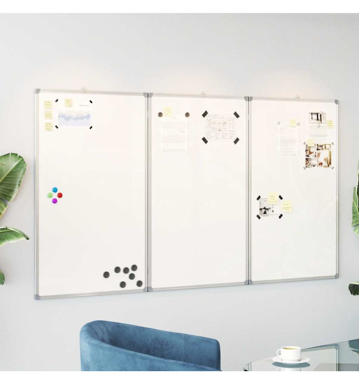 Tableau blanc magnétique pliable 150x80x1,7 cm aluminium | Mobilier & Déco