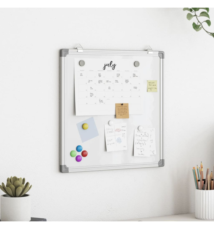 Tableau blanc magnétique 60x60x1,7 cm aluminium | Mobilier & Déco