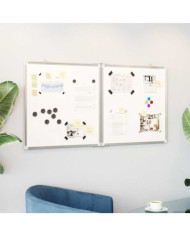 Tableau blanc magnétique pliable 120x60x1,7 cm aluminium | Mobilier & Déco