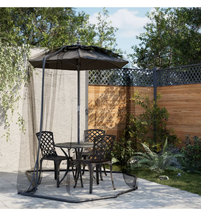 Moustiquaire pour parasol 220 maille noir Φ300x230 cm | Mobilier & Déco