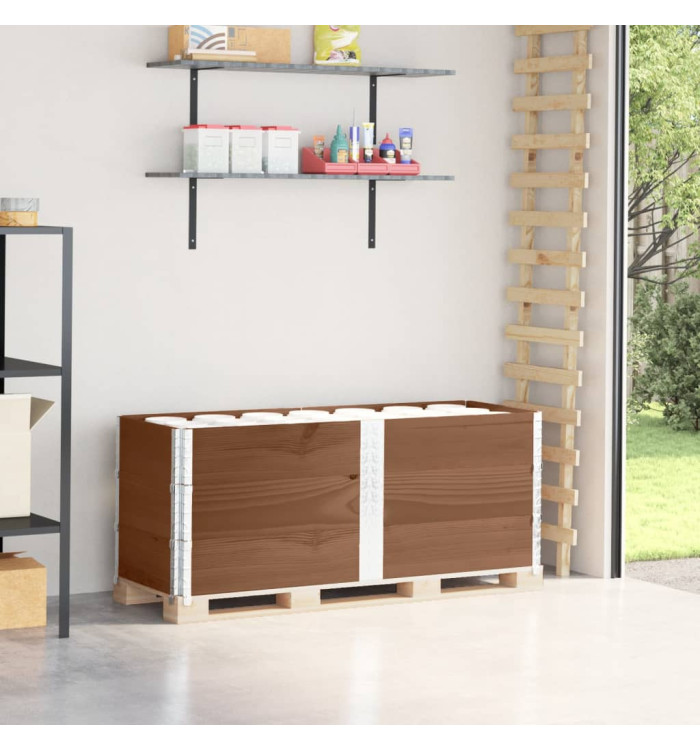 Colliers de palette 3 pcs marron 150x50 cm bois de pin solide | Mobilier & Déco