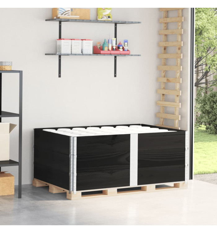 Colliers de palette 3 pcs noir 150x100 cm bois de pin solide | Mobilier & Déco