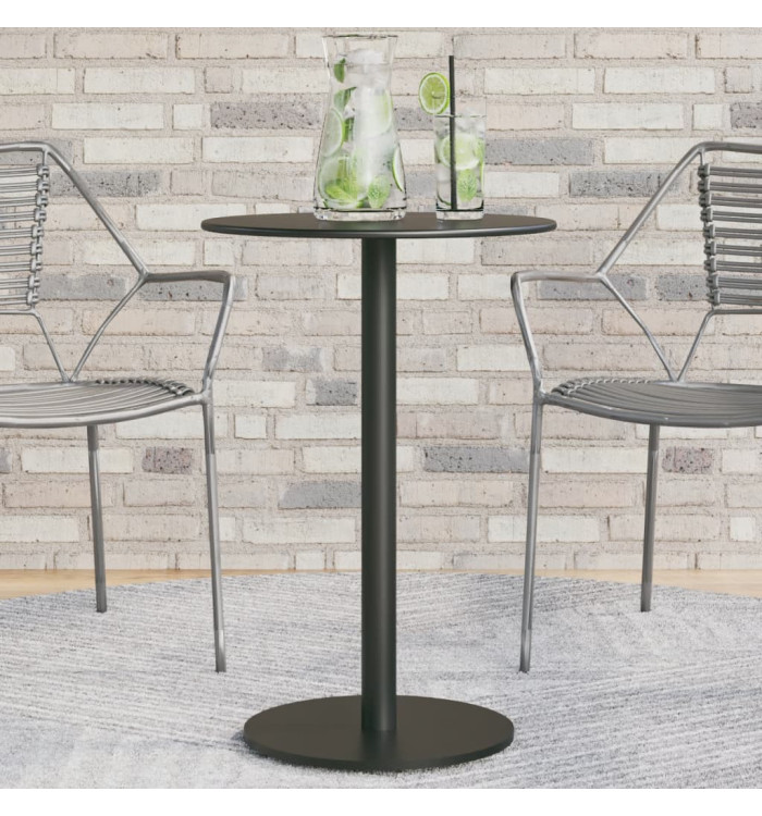 Table de jardin ronde noir Ø50x72 cm acier | Mobilier & Déco