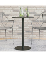 Table de jardin ronde noir Ø50x72 cm acier | Mobilier & Déco