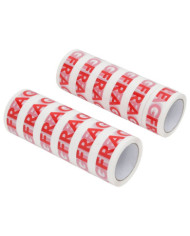 Ruban d'emballage 12 pcs FRAGILE imprimé blanc 48 mm x 66 m | Mobilier & Déco
