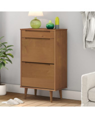 Armoire à chaussures MOLDE Marron 59,5x35x103 cm Bois de pin | Mobilier & Déco