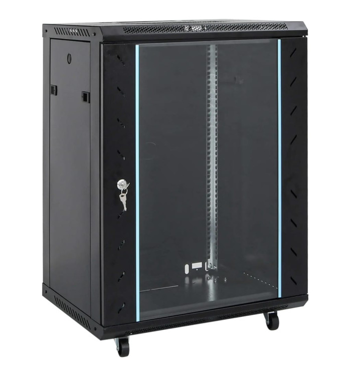 Coffret de réseau 15U 19" IP20 noir 53x40x80 cm | Mobilier & Déco