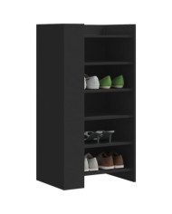 Armoire à chaussures noir 52x37,5x100 cm bois d'ingénierie | Mobilier & Déco