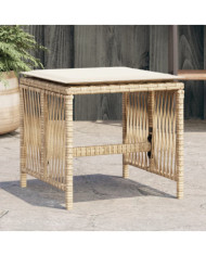 Tabourets de jardin et coussins lot de 4 beige 41x41x36cm rotin | Mobilier & Déco