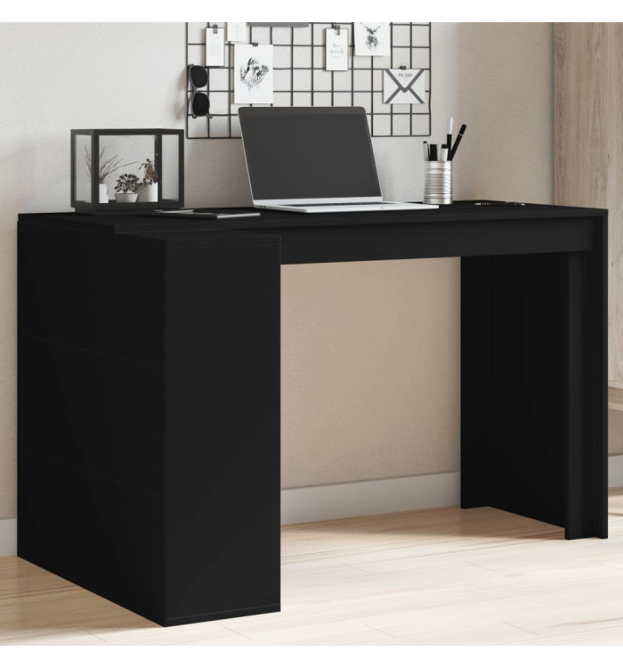 Bureau noir 123,5x73,5x75 cm bois d'ingénierie | Mobilier & Déco