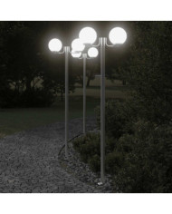 Lampadaires d'extérieur 3 pcs argenté 215 cm acier inoxydable | Mobilier & Déco