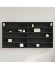 Armoire à vitrine noir 100x8,5x50 cm bois d'ingénierie | Mobilier & Déco