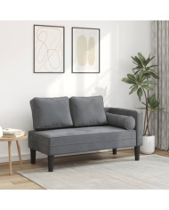 Chaise longue avec coussins gris foncé velours | Mobilier & Déco