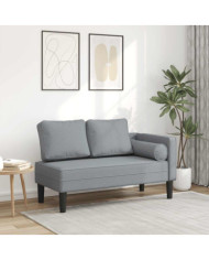 Chaise longue avec coussins gris clair tissu | Mobilier & Déco