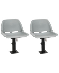 Ensemble de sièges de bateau pliables 4 pcs sans coussin gris | Mobilier & Déco