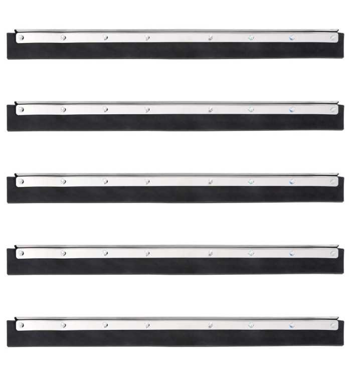 Têtes de raclette de sol 5 pcs 55x2x5 cm acier et caoutchouc | Mobilier & Déco