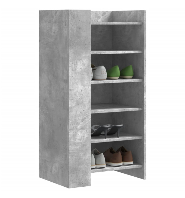 Armoire à chaussures gris béton 52x37,5x100cm bois d'ingénierie | Mobilier & Déco