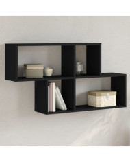 Étagère murale noir 100x20x53 cm bois d'ingénierie | Mobilier & Déco