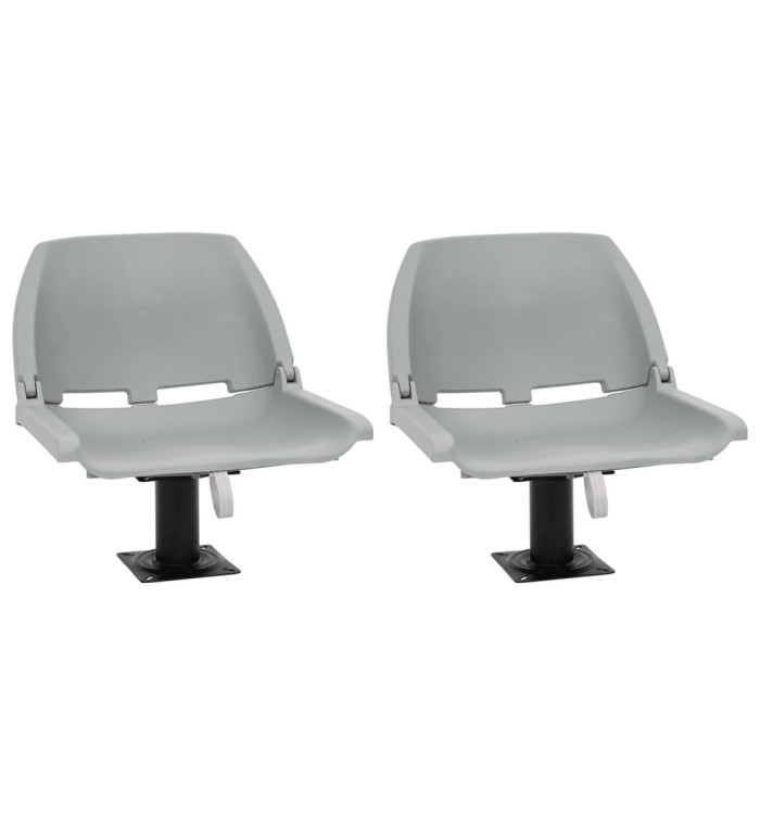 Ensemble de sièges de bateau pliables 4 pcs sans coussin gris | Mobilier & Déco