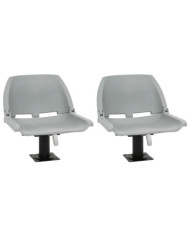Ensemble de sièges de bateau pliables 4 pcs sans coussin gris | Mobilier & Déco
